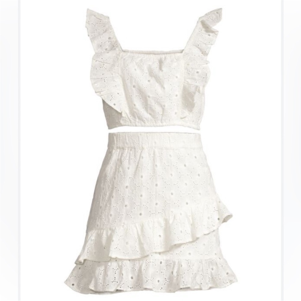 7 for All Mankind Eyelet Matching Top/Skirt Set